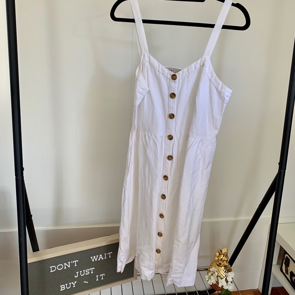 Beautiful Loft White Linen Blend Dress